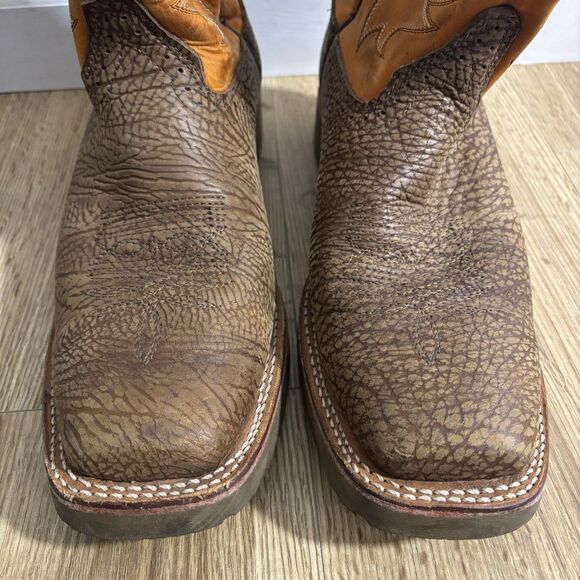 Double-H Luis Roper Boots Men’s Sz 12F Brown Bullhide Square Toe Cowboy Western main image 7